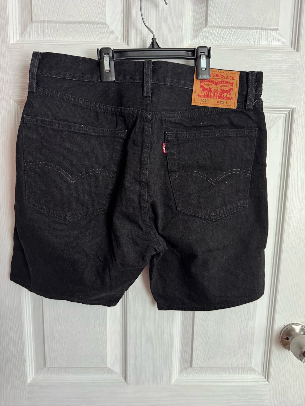 Levi's Black Denim Shorts with Signature Patch